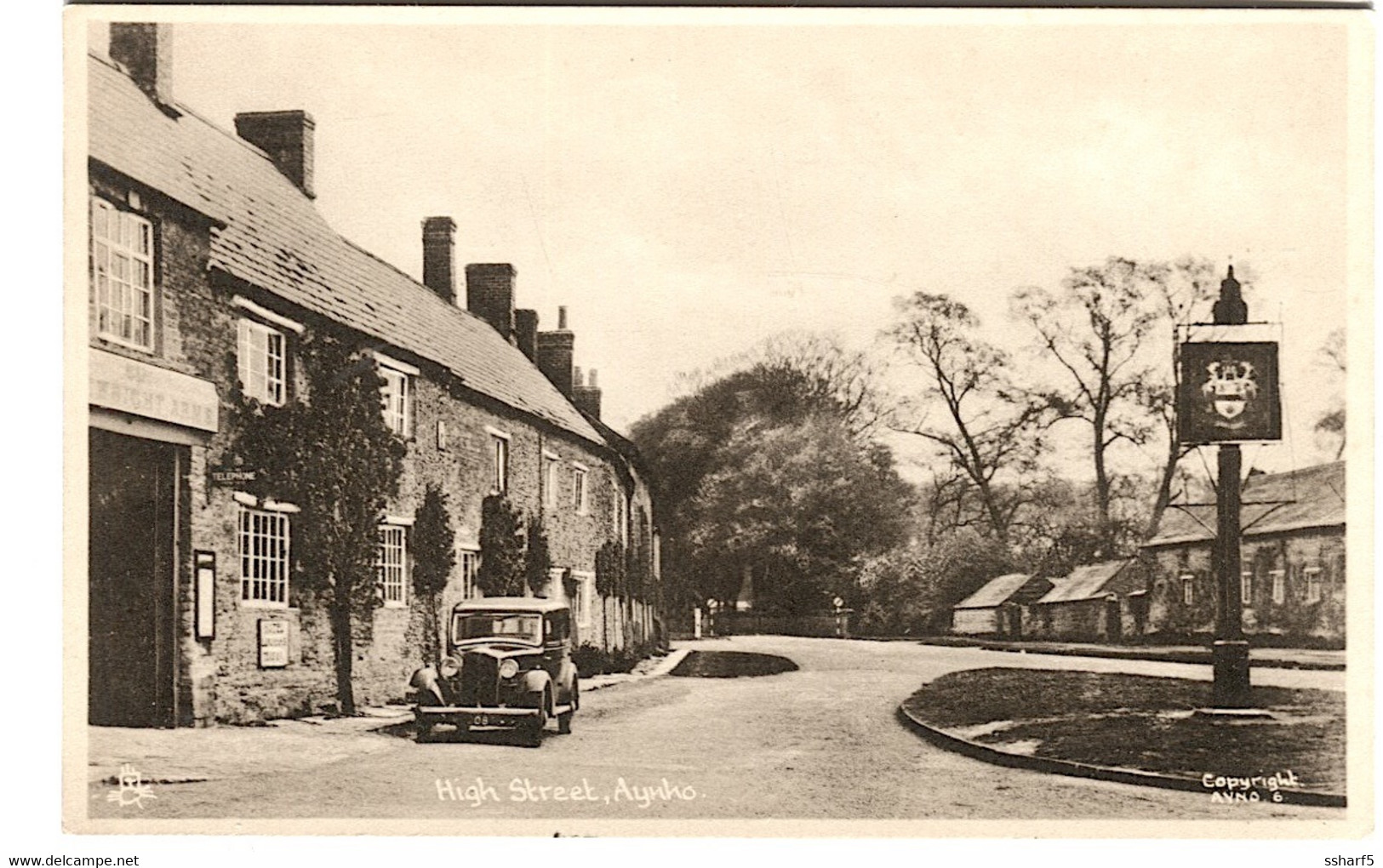 Aynho Old Car In High Street Ayno 6 TUCK's Postcard - Northamptonshire