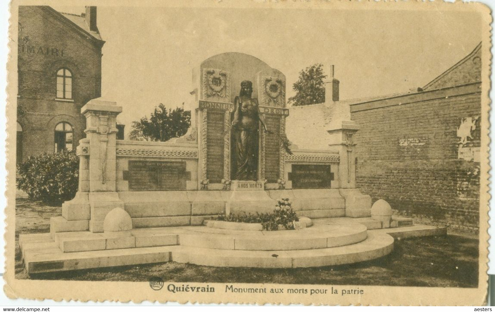 Quiévrain; Monument Aux Morts Pour La Patrie - Voyagé.  (Cornu - Quiévrain) - Quiévrain