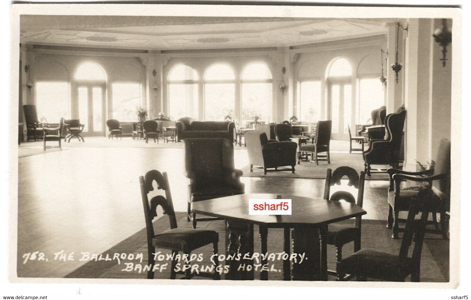 BANFF HOT SPRINGS HOTEL The BALLROOM Towards Conservatory Real Photo C. 1915 - Banff
