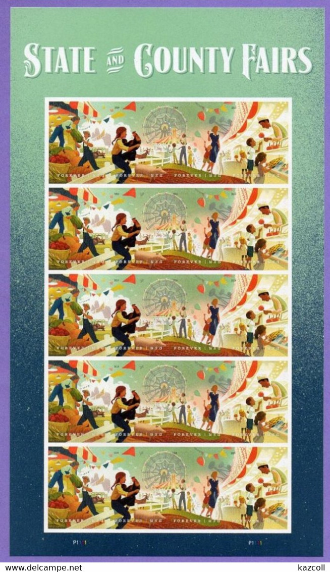 United States. USA 2019.  State And Country Fairs. Sheet Of 20 Self - Adhesive Stamp. MNH - Nuevos