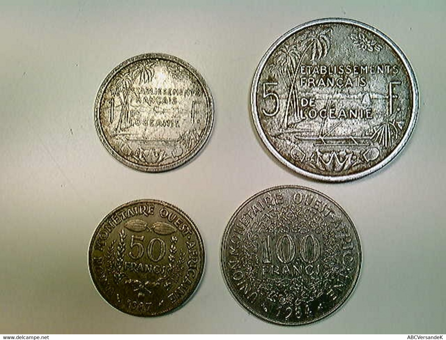 Münzen Franz. Afrika / Oceanien, 1/5/50/100 Francs, 1949/1952/1984/1987, Konvolut - Numismatique