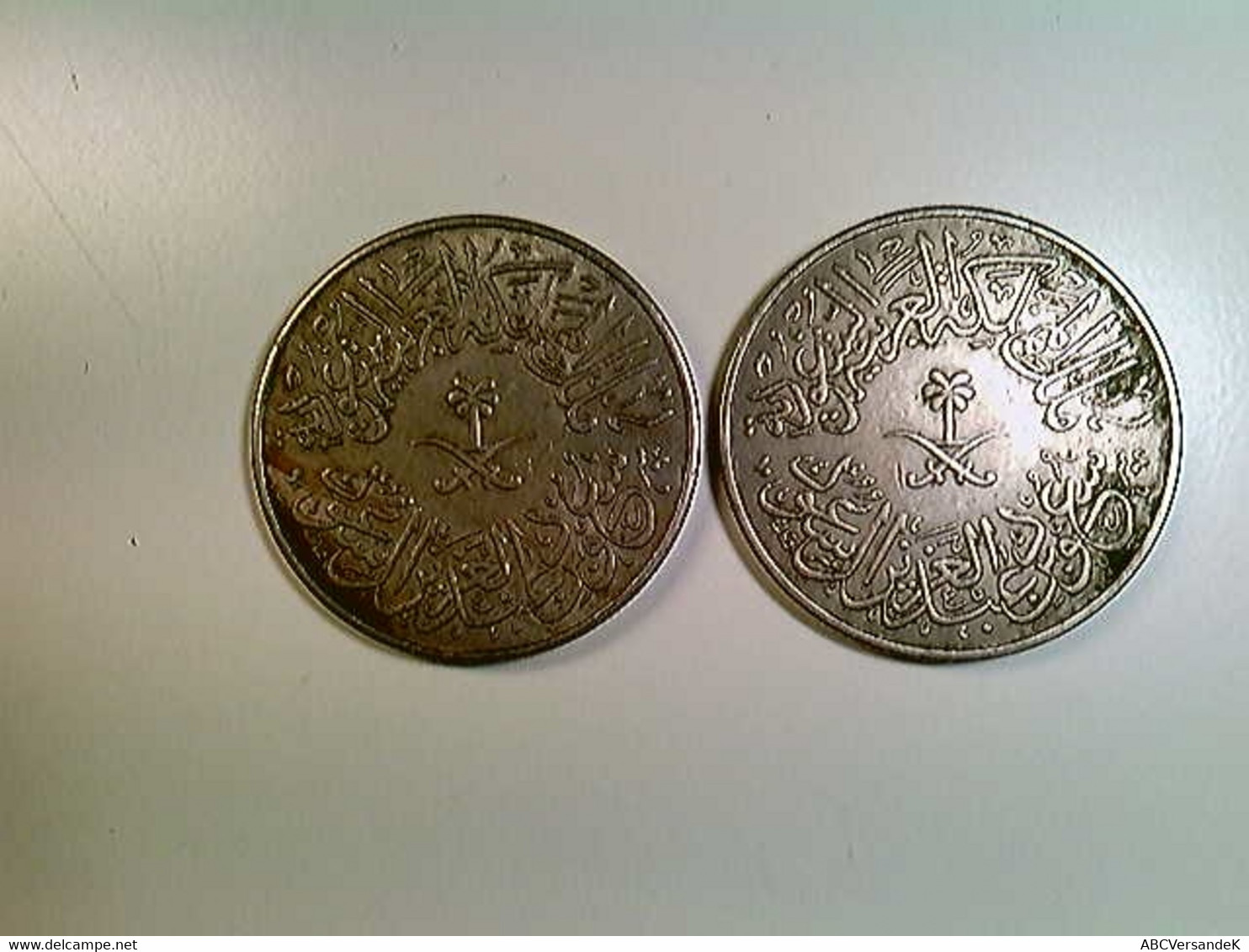 Münzen Saudi Arabien, 2x 4 Ghirch, 1956 - Numismatique