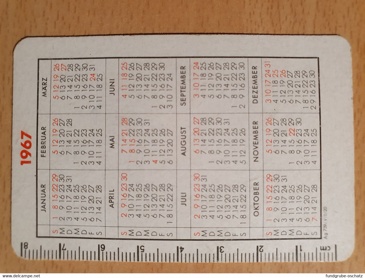 Pocket Calendar Taschenkalender DDR East Germany Deutsche Versicherungs Anstalt 1967 Halt - Straßenbahn Tram - Petit Format : 1961-70