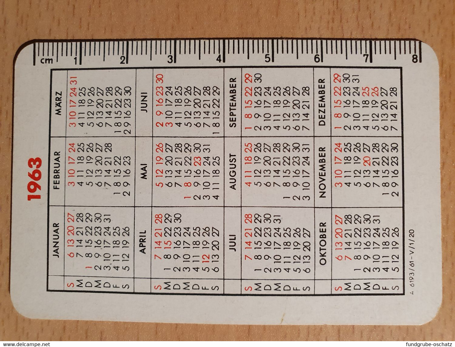 Pocket Calendar Taschenkalender DDR East Germany Deutsche Versicherungs Anstalt 1963 - Petit Format : 1961-70
