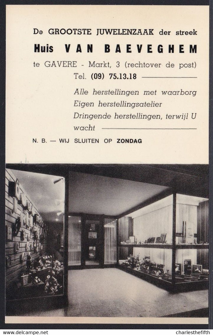 GAVERE * JUWELENZAAK VAN BAEVEGHEM ( Markt ) Kalender 1968 ! édit. Publigeva - Formaat CPA - Gavere