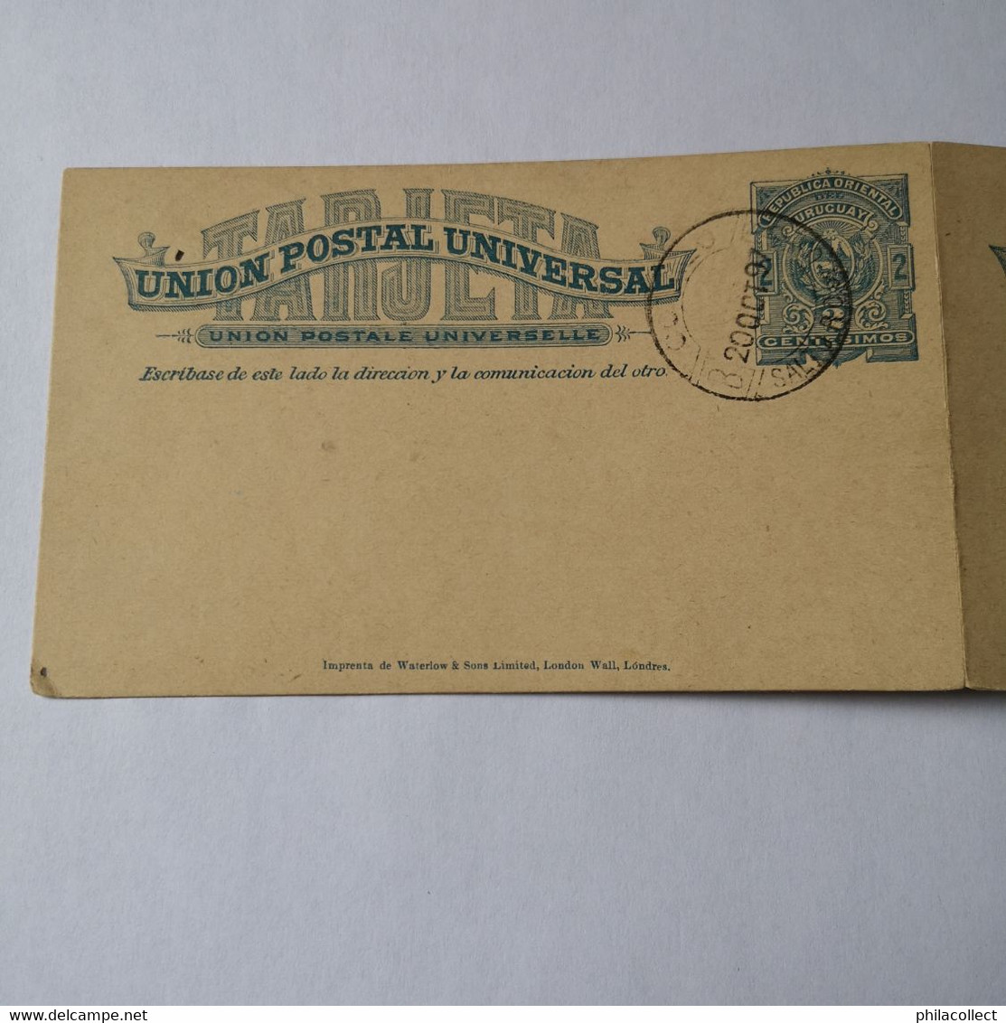 Uruguay // Double Postal Stationary Card // Tarjeta 2 Centesimos // Cancel 20 Oct 1897 - Uruguay