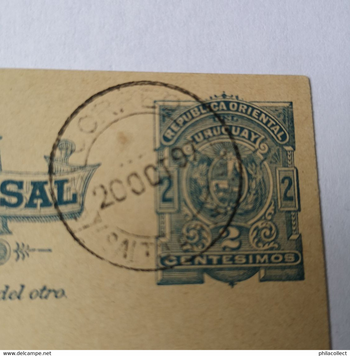 Uruguay // Double Postal Stationary Card // Tarjeta 2 Centesimos // Cancel 20 Oct 1897 - Uruguay