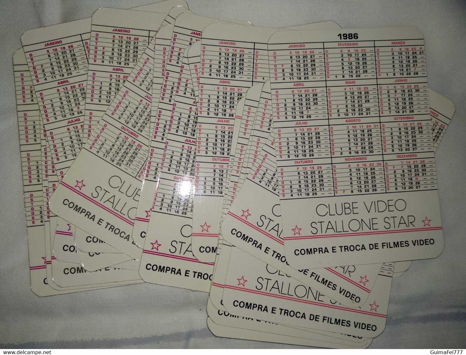 Calendar Of Pocket " Sylvester Stallone " Advertising ,  Year 1986 - Tamaño Pequeño : 1981-90