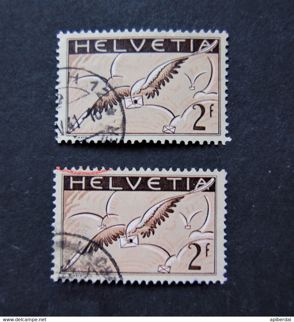 Suisse Switzerland - 2 PA 1933 Dove And Cloud ( Pigeon Et Nuage ) With Grid  ( Grille ,  Gerifelt ) Used - Used Stamps