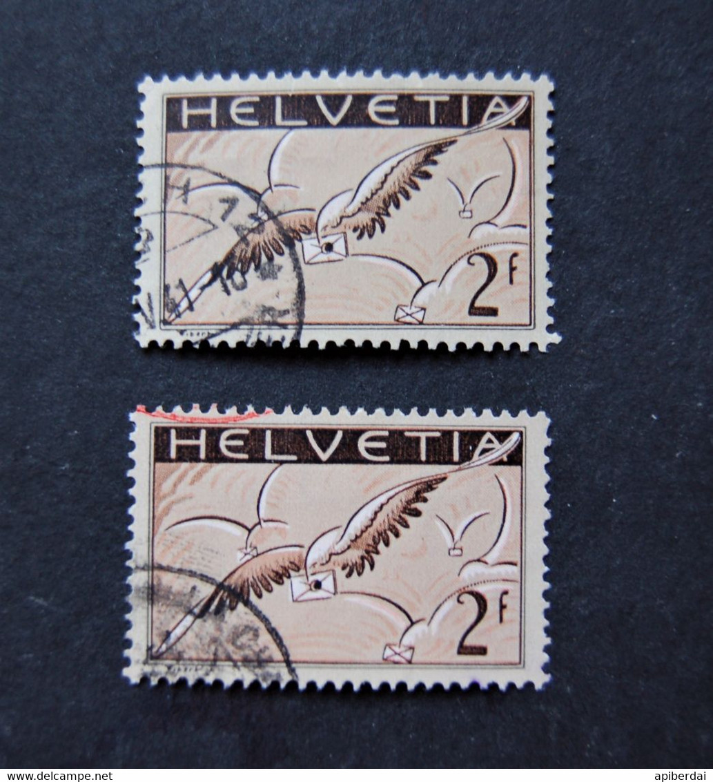 Suisse Switzerland - 2 PA 1933 Dove And Cloud ( Pigeon Et Nuage ) With Grid  ( Grille ,  Gerifelt ) Used - Oblitérés