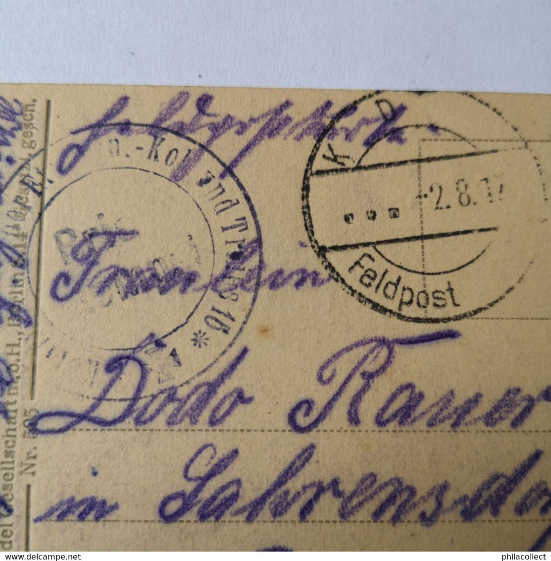 Romenia // Bucuresti // Hauptpostamt 1917 Feldpost - Romania