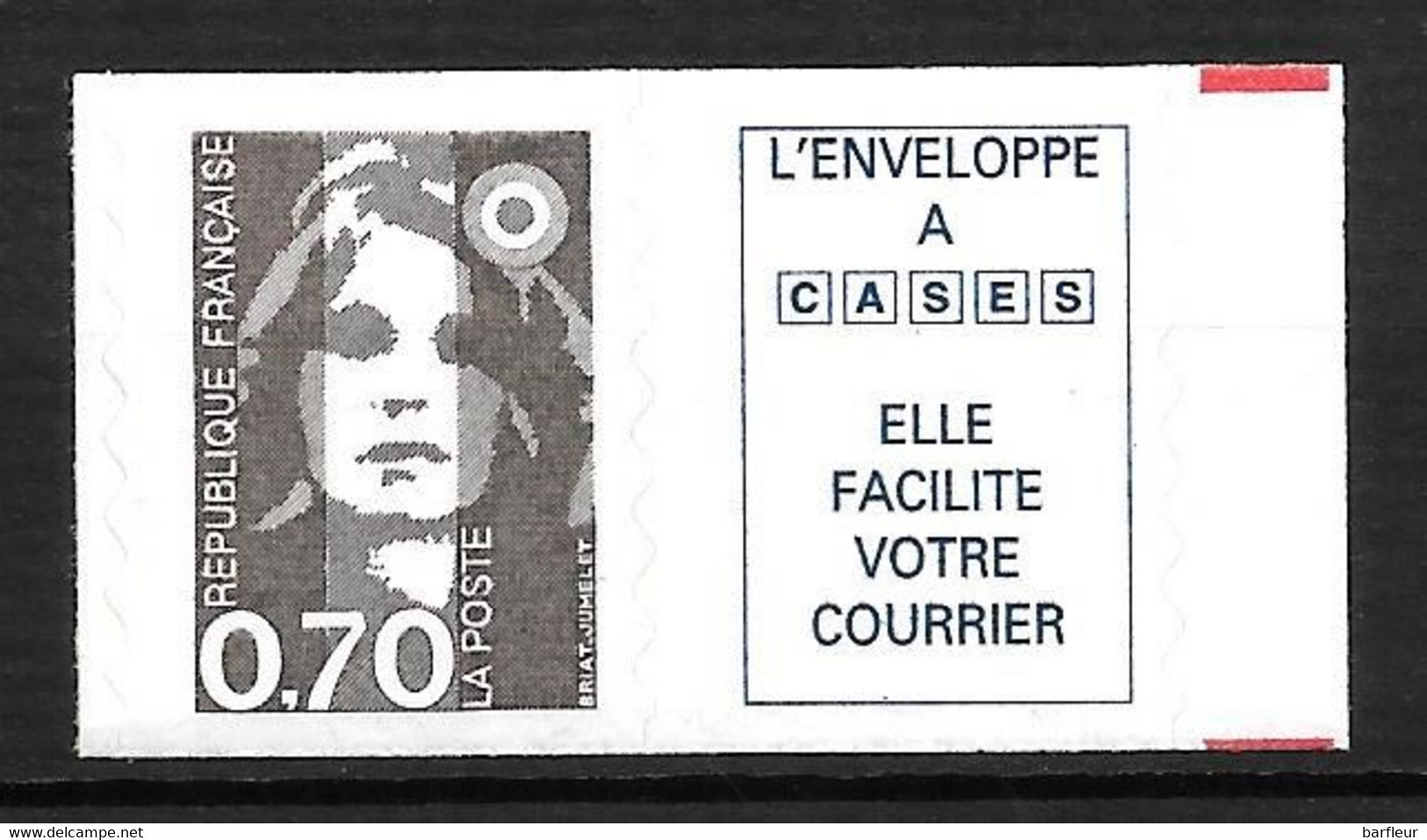 Année 1994 : Y. & T. N° 2873 B ** 70 Cts + Vignette Caractères MAIGRES - Other & Unclassified