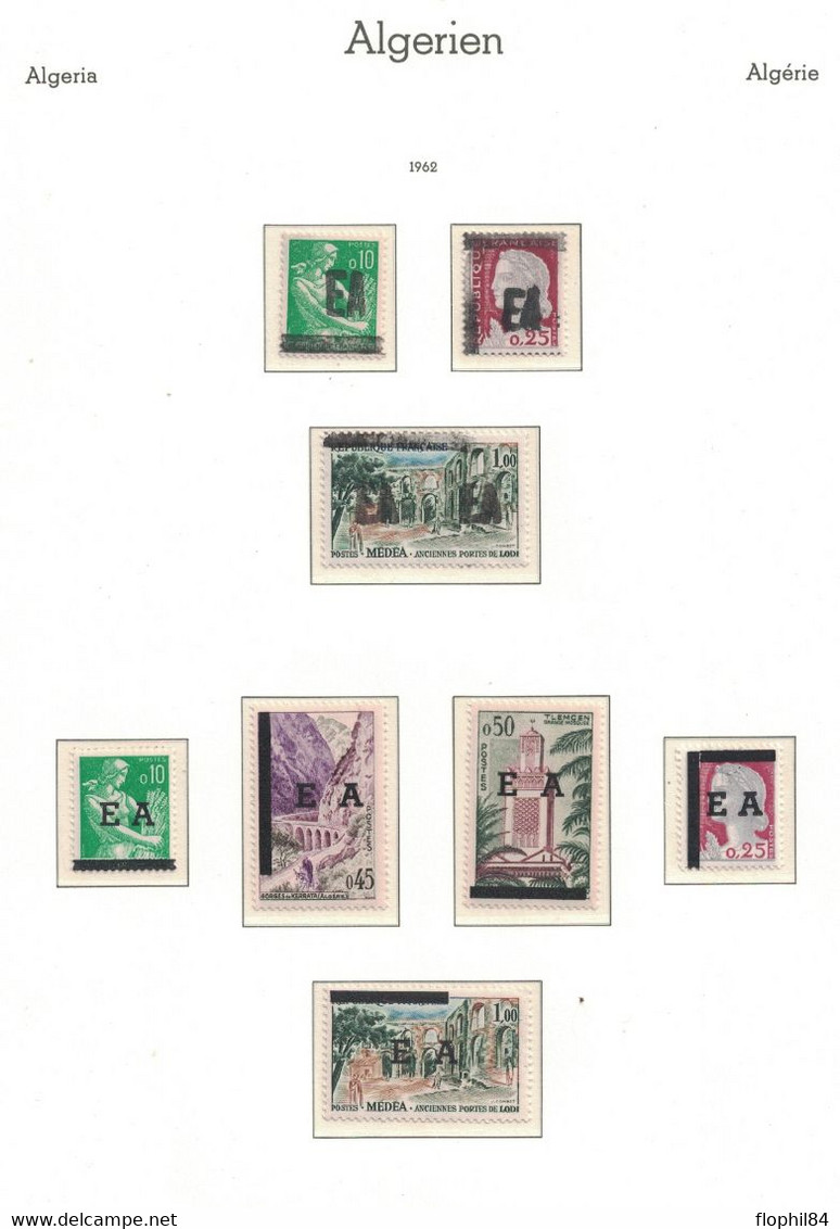 ALGERIE - COLLECTION NEUVE*** - DE 1962 A 1971 AVEC POSTE AERIENNE ET TAXE - COTE Y&T 2019 -  890€ - DONT N°363A SUPERBE - Algérie (1962-...)