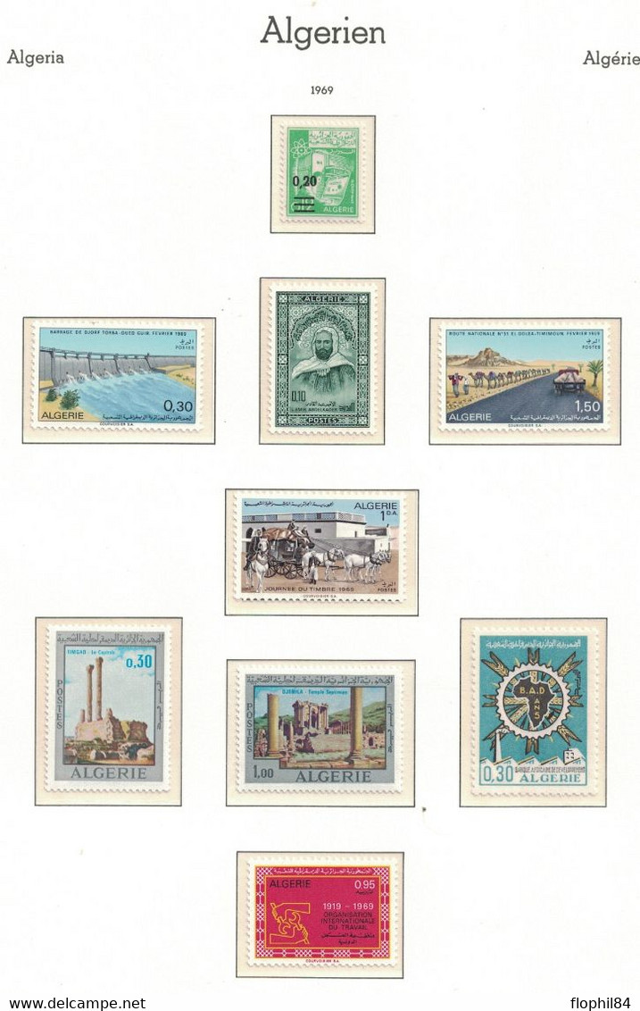 ALGERIE - COLLECTION NEUVE*** - DE 1962 A 1971 AVEC POSTE AERIENNE ET TAXE - COTE Y&T 2019 -  890€ - DONT N°363A SUPERBE