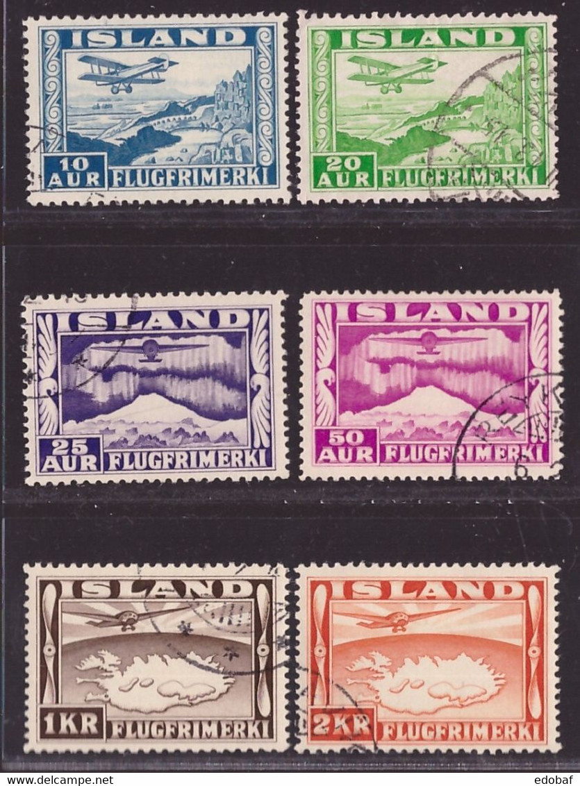 Iceland, 1934 Air Mail Used Set             -ED32 - Luchtpost