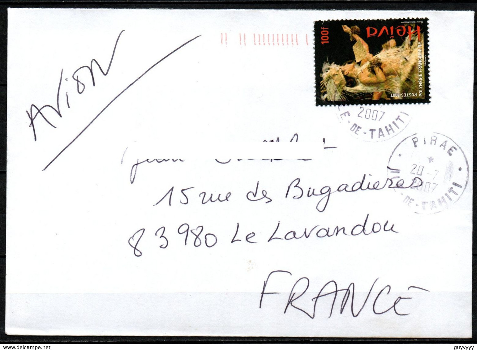 Polynésie - Lettre - 2007 - Yvert N° 812 - Pirae - Briefe U. Dokumente