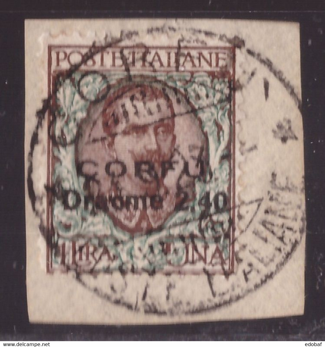 Corfù, 2,40 Dracme Su 1 Lira Del 1923 Usato Su Frammento       -ED20 - Corfou