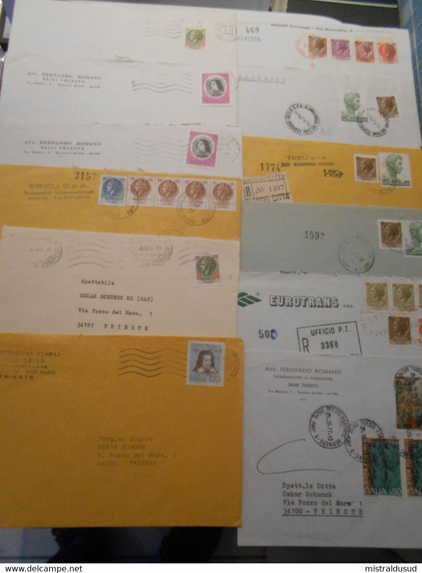 Italie Collection , 12 Lettres Des Annees 70 Toute A Destination De Trieste Avec Des Recommandes - Lotti E Collezioni