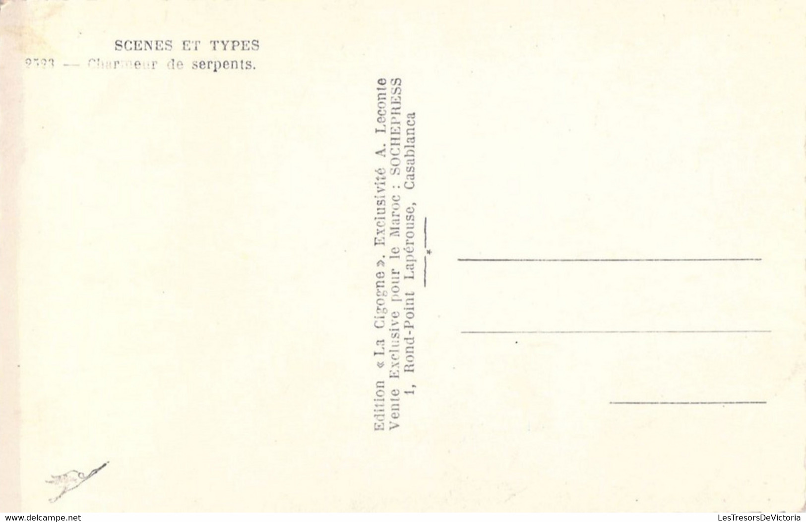 Scene Et Types - 2523 - Charmeur De Serpents - Maroc - édition La Cigogne - Scènes & Types