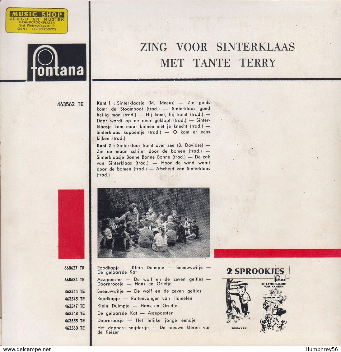 Esther Van GINDEREN-VERBEECK (Tante Terry) - Zing Voor Sinterklaas Met Tante Terry - 45 T - Maxi-Single