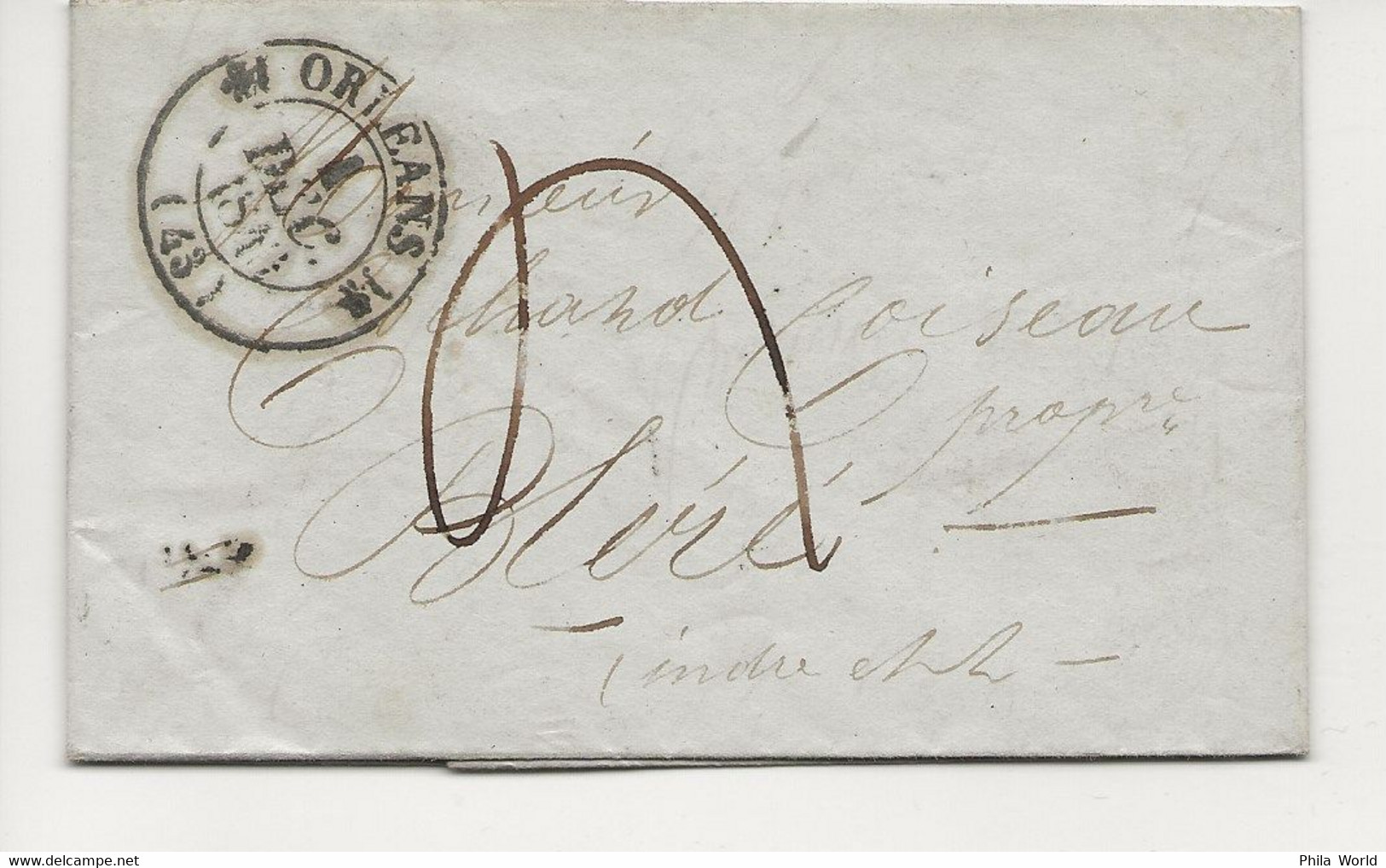 LAC 1840 ORLEANS 43 Loiret Cachet à Date Type T12 Pour BLERE Indre Et Loire - 1801-1848: Vorläufer XIX