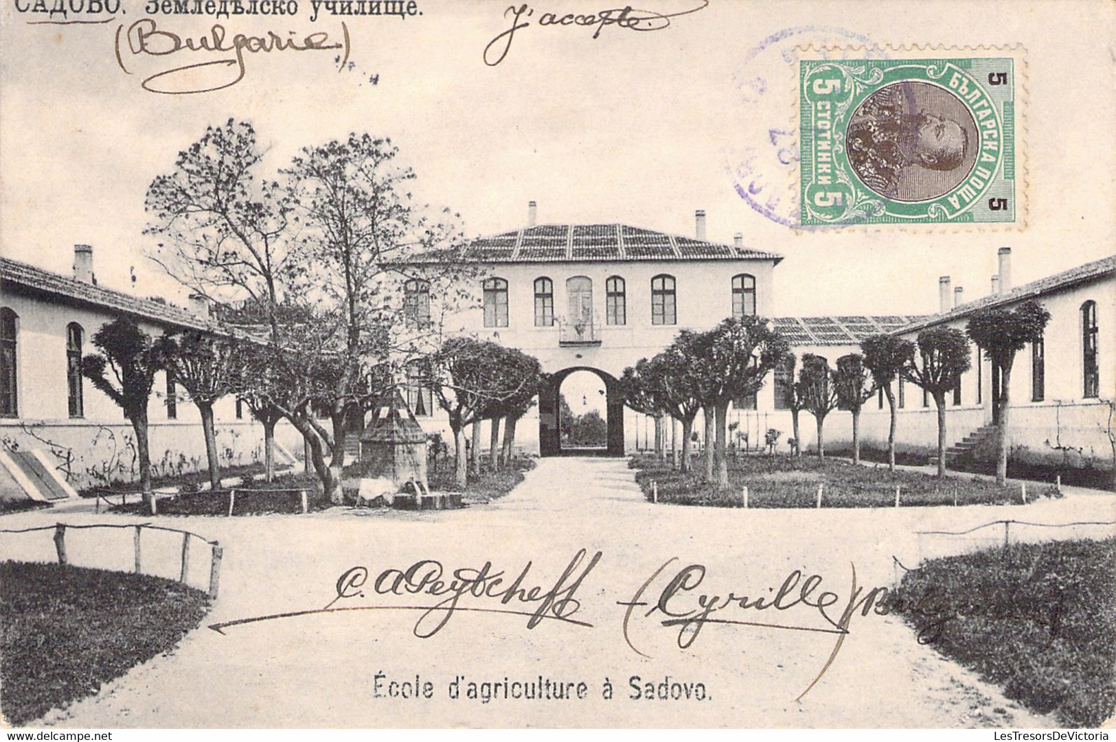 USED Stamp Tzar FERDINAND 1909 - Sadovo Sadowo ( Plovdiv Province ) - Agricultural School - Bulgarie 1906 - Bulgarije