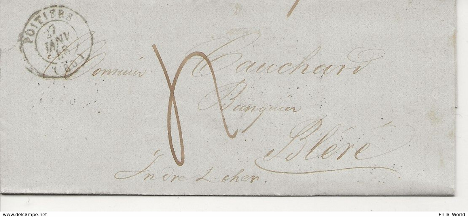 LAC 1848 POITIERS 80 Vienne Pour BLERE Indre Et Loire - 1801-1848: Précurseurs XIX