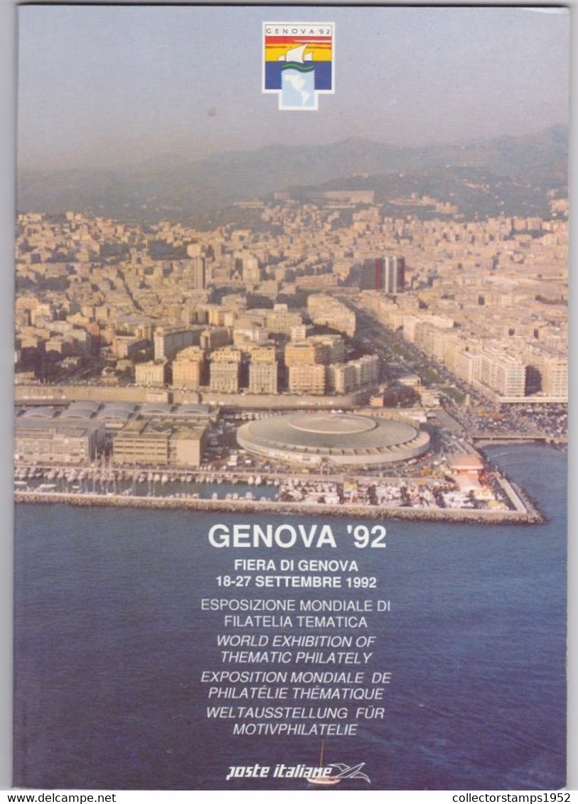8810FM- GENOVA'92 PHILATELIC EXHIBITION STAMPS CATALOGUE, CHRISTOPHER COLUMBUS DAY, 1992, ITALY - Filatelistische Tentoonstellingen