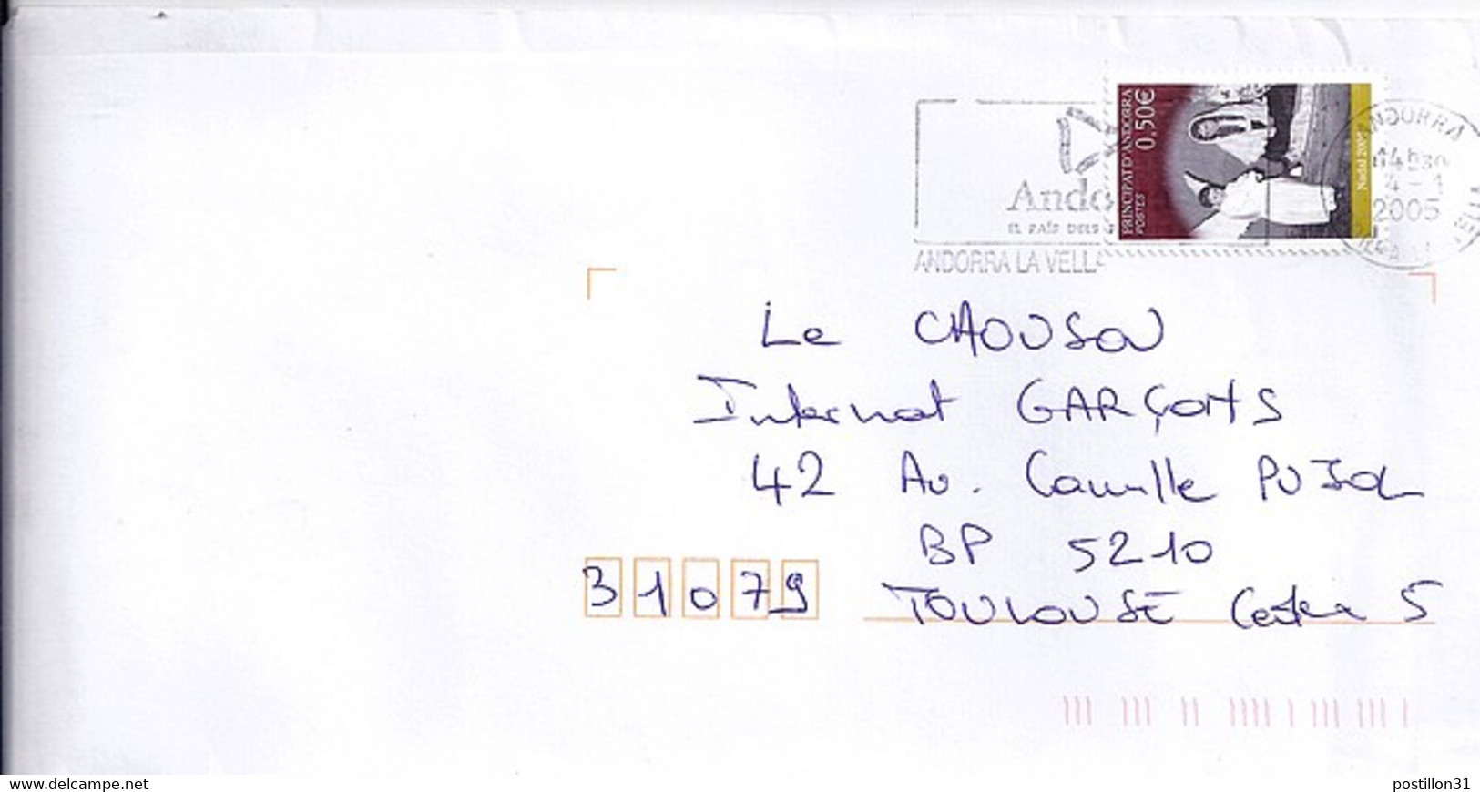 ANDORRE N°603 SUR L. DU 4.1.05 - Lettres & Documents