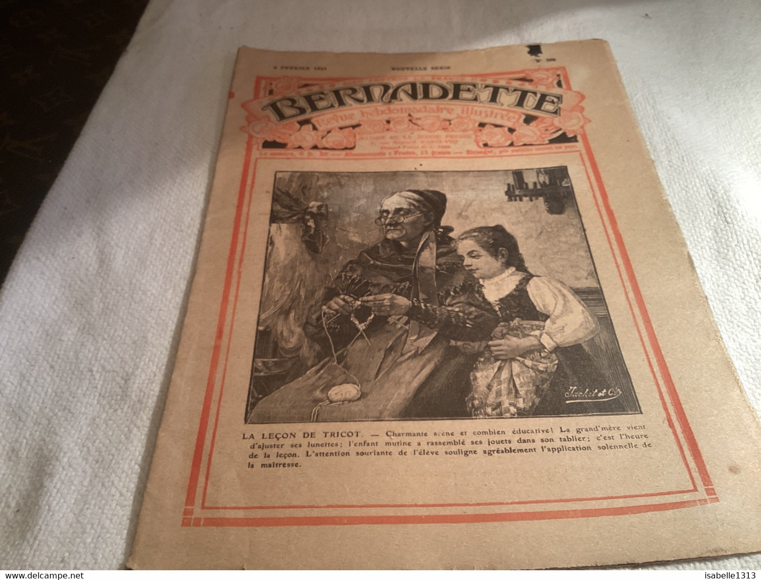 Bernadette Revue Hebdomadaire Illustrée 1927 La Leçon De Tricot La Vengeance De Robert - Bernadette