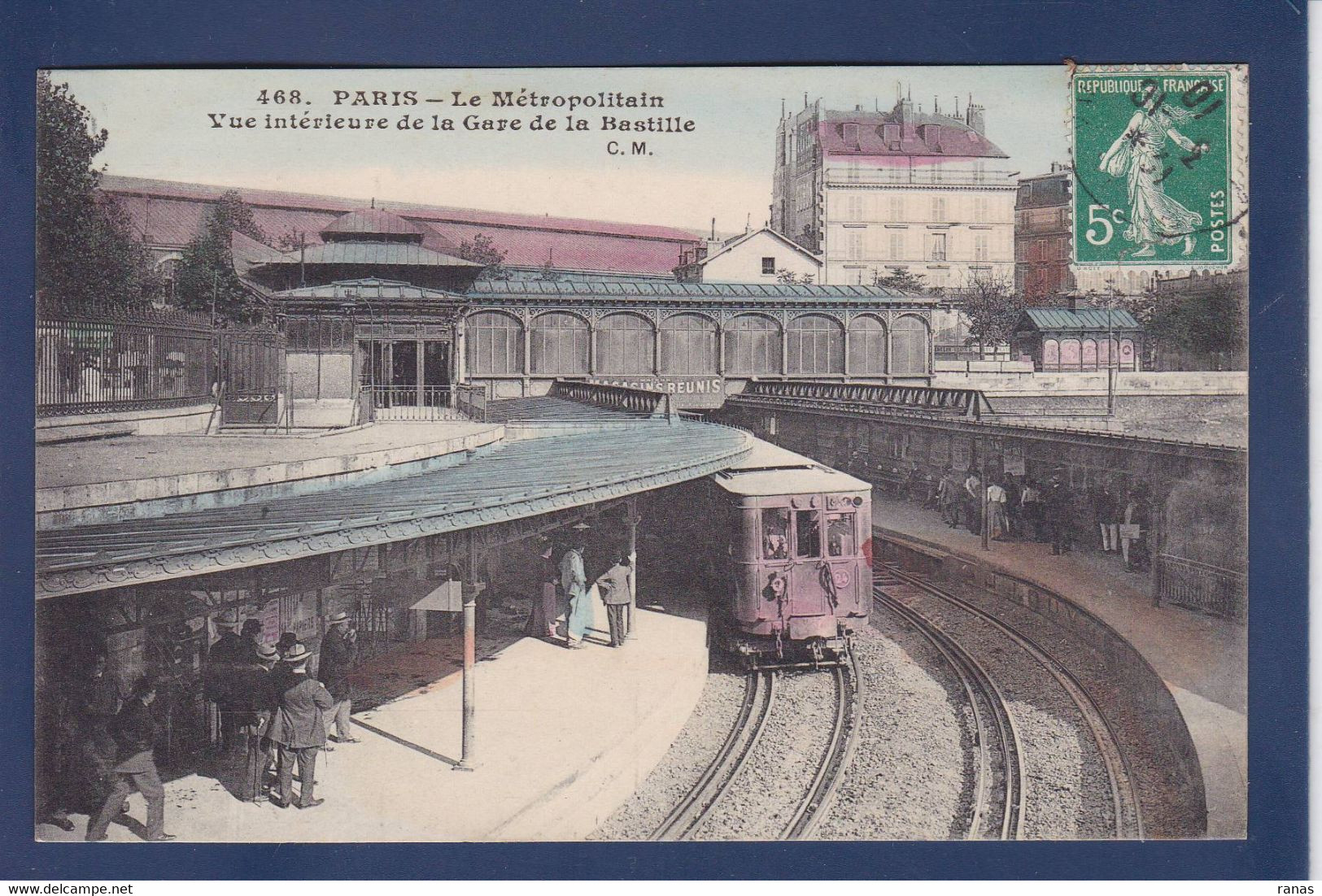 CPA [75] Paris > Métro Parisien, Gare Colorisée Circulée - Metro, Estaciones