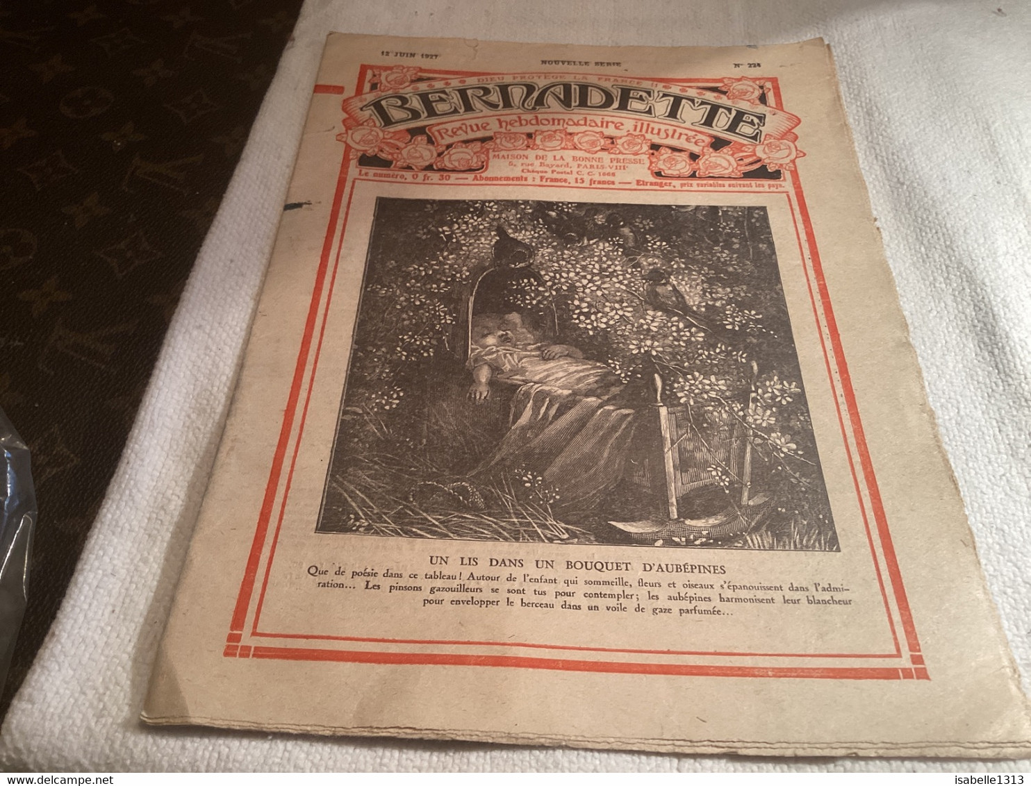 Bernadette Revue Hebdomadaire Illustrée 1927 Un Lit Dans Un Bouquet D’aubépine Générale Et Tambour - Bernadette