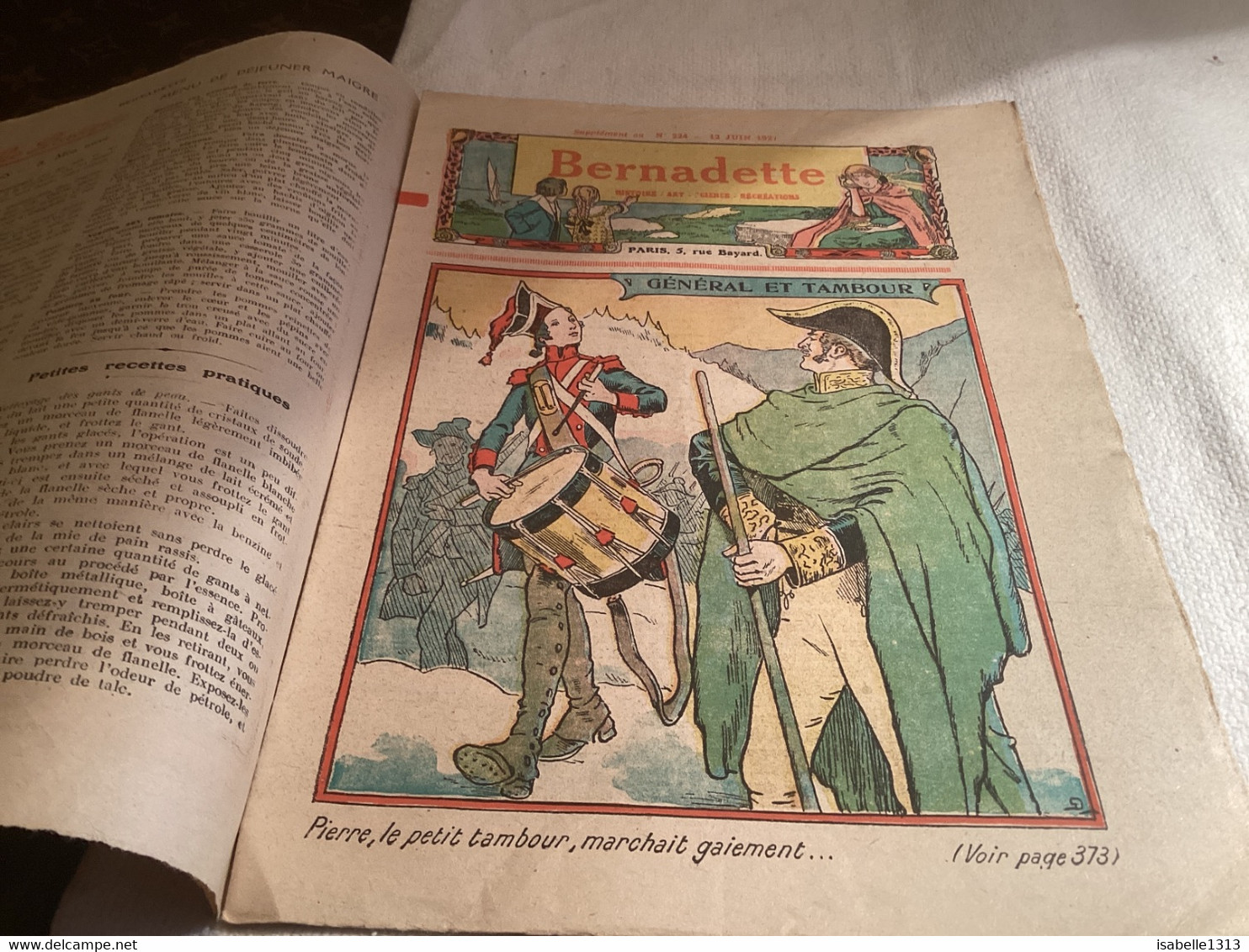 Bernadette Revue Hebdomadaire Illustrée 1927 Un Lit Dans Un Bouquet D’aubépine Générale Et Tambour - Bernadette