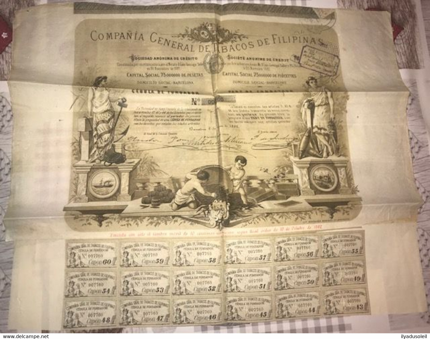 TABAC COMPANIA GENERAL DE TABACOS DE FILIPINAS 1881 - Autres & Non Classés