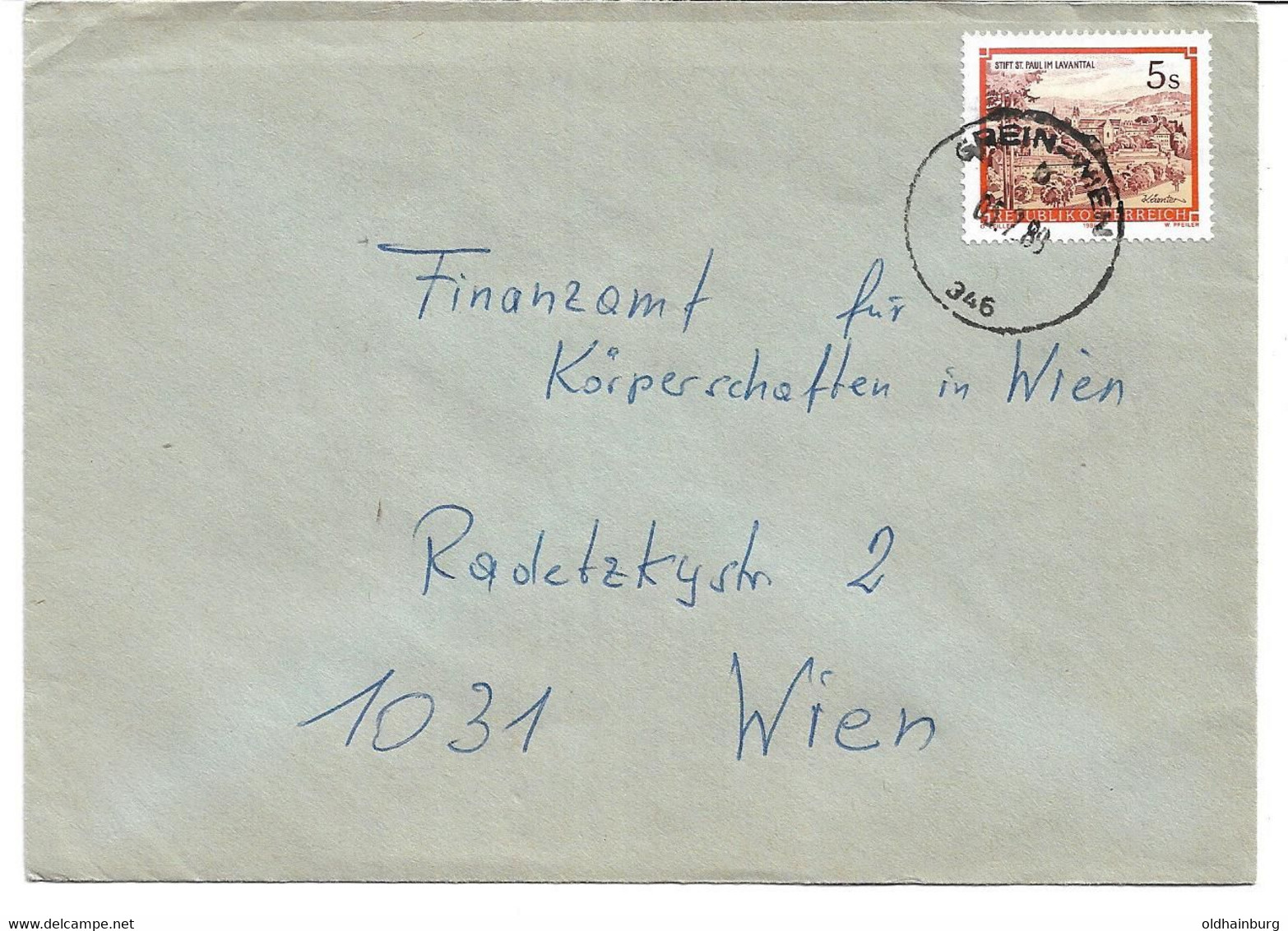 2005v: Bahnpostbeleg Nr. 346 Von Grein Nach Wien, Für Heimat- & Bahnpostsammler, 1989 - Grein