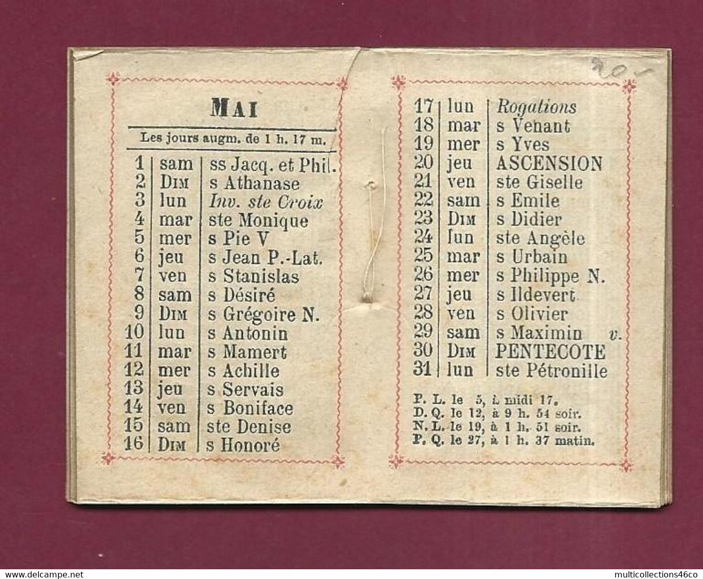 240122 - CALENDRIER PETIT FORMAT - ALMANACH Postal Et Télégraphique Pour Porte Monnaie1909 - Klein Formaat: 1901-20