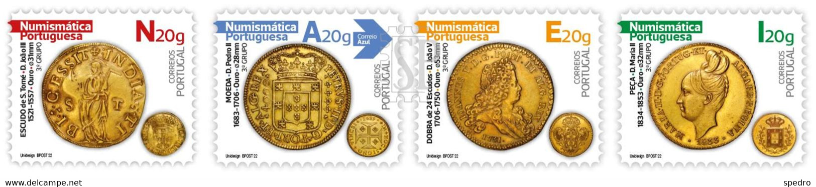 Portugal 2022 Numismática Portuguesa Autoadesivos 3.º Grupo Coin Coins Monnaie Moeda - Neufs