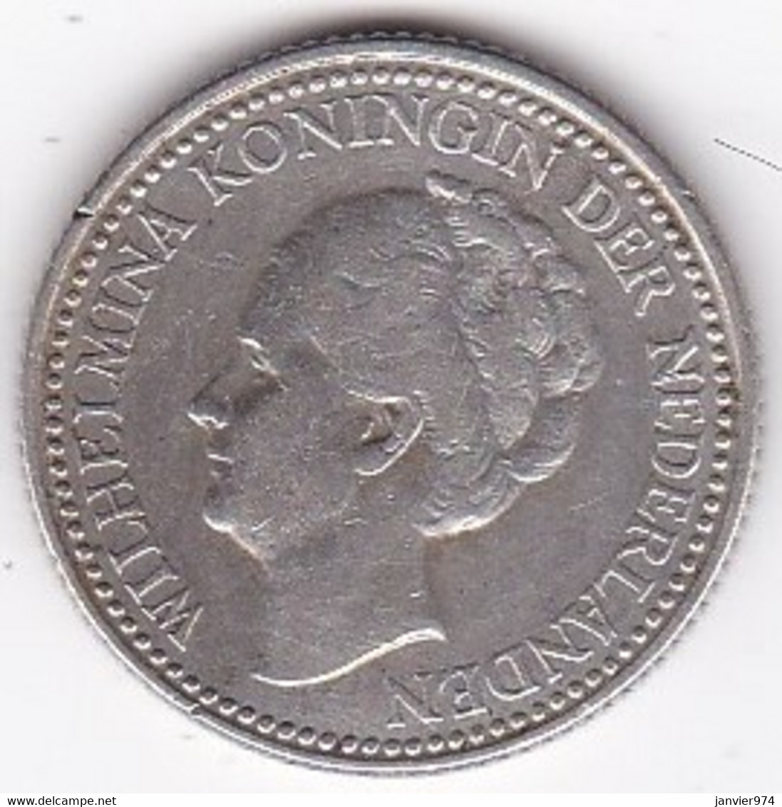 Pays Bas , 1/2 Gulden 1921 Wilhelmina, En Argent, KM# 160 - 1/2 Florín Holandés (Gulden)