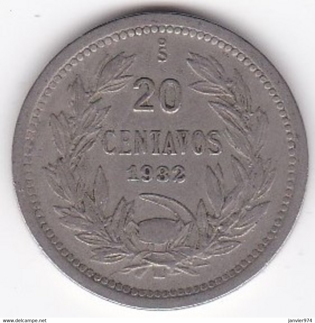 Chili 20 Centavos 1932, En Cupronickel KM# 167.3 Avec Nom De Graveur Roty, - Chili