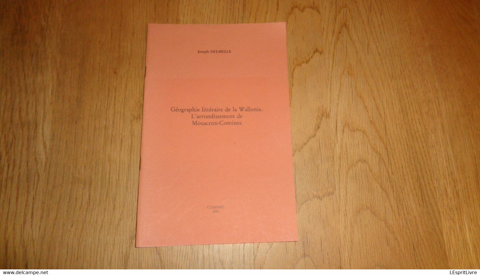 GEOGRAPHIE LITTERAIRE DE LA WALLONIE L'Arrondissement De Mouscron Comines J Delmelle Régionalisme Hainaut Littérature - Belgique