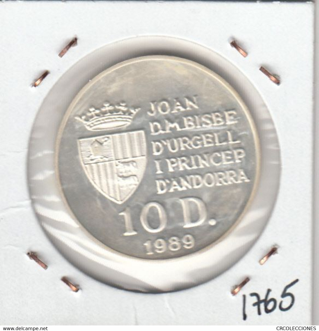 E1765 MONEDA ANDORRA 10 DINEROS 1989 PLATA PROOF 20 - Andorra