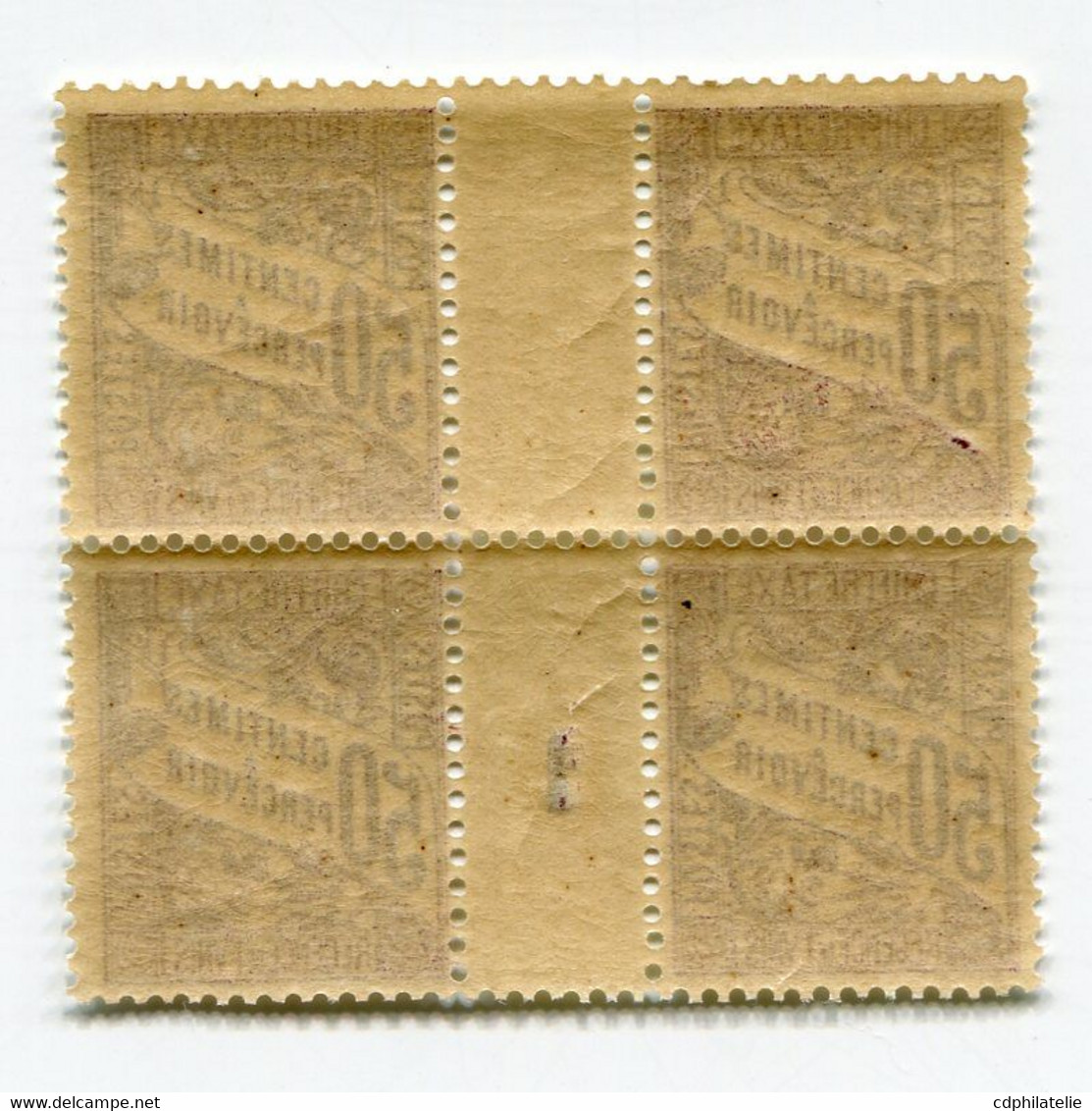 TUNISIE TIMBRE-TAXE N°32 ** EN BLOC DE 4 AVEC MILLESIME 1 (1921) - Postage Due