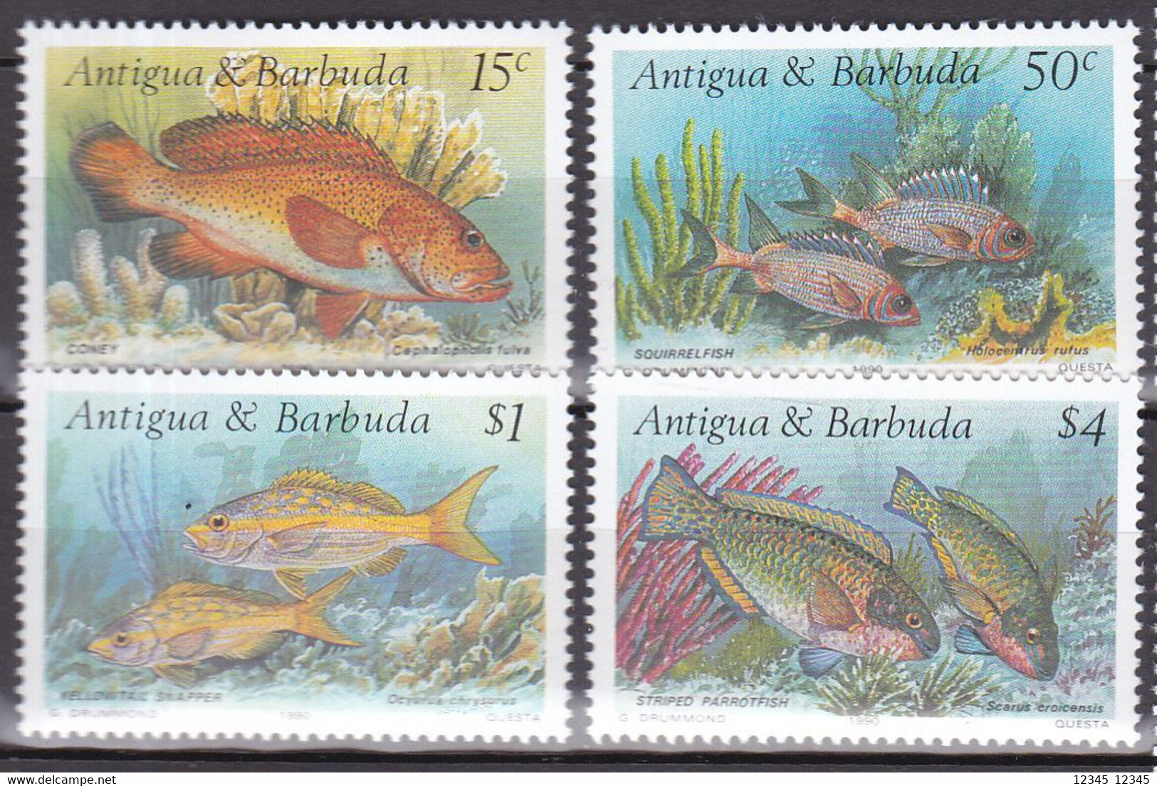 Antigua & Barbuda 1990, Postfris MNH, Fish - Antigua And Barbuda (1981-...)