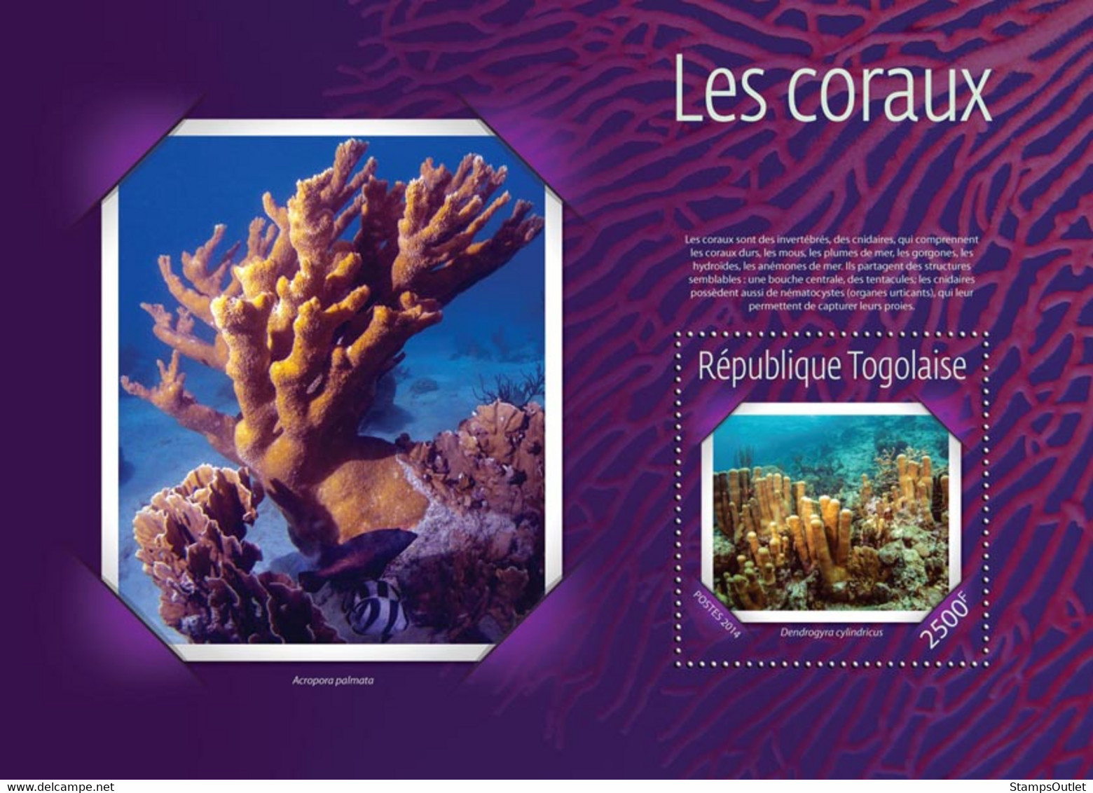 2014 TOGO MNH. CORALS    |  Yvert&Tellier Code: 916  |  Michel Code: 6279 / Bl.1074 - Togo (1960-...)