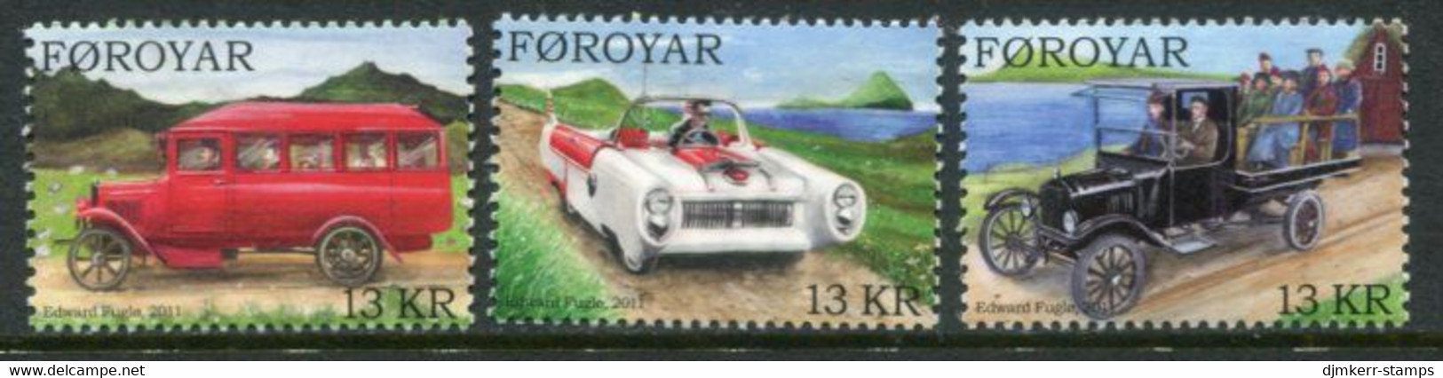 FAEROE ISLANDS 2011 Vintage Cars MNH / **.  Michel 733-35; SG 649-51 - Islas Faeroes