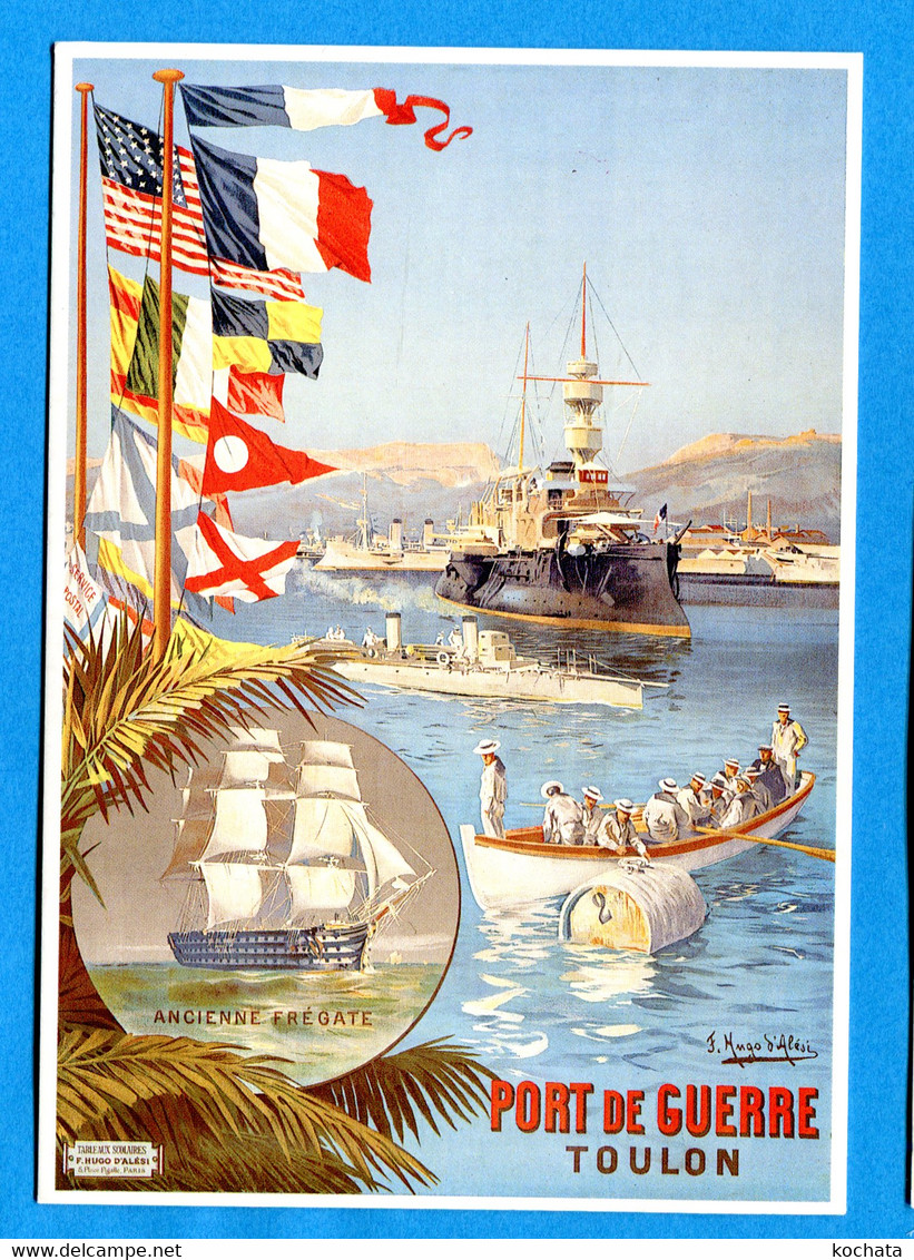 NOV337, Repro D'affiche Port De Guerre Toulon, Hugo D'Alési, 10095, GF, Non Circulée - Krieg