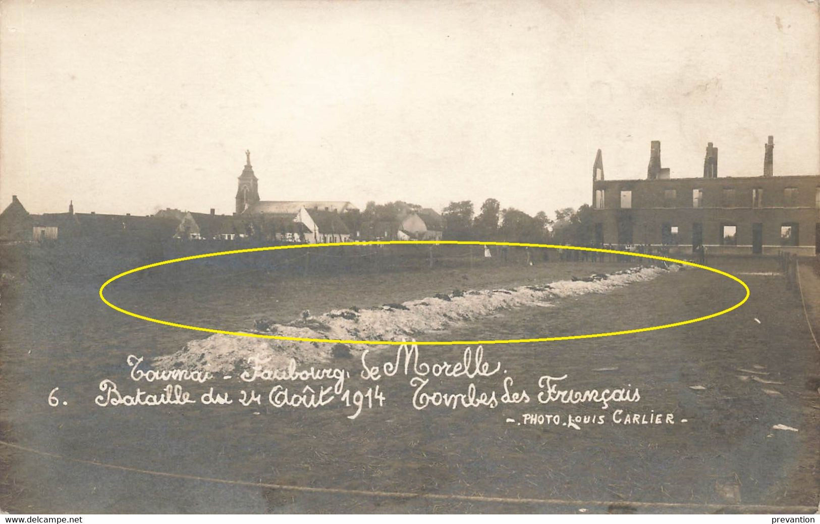 TOURNAI - Faubourg De Morelle - Bataille Du 24 Août 1914 Tombes Des Français - Photo Carte - Tournai