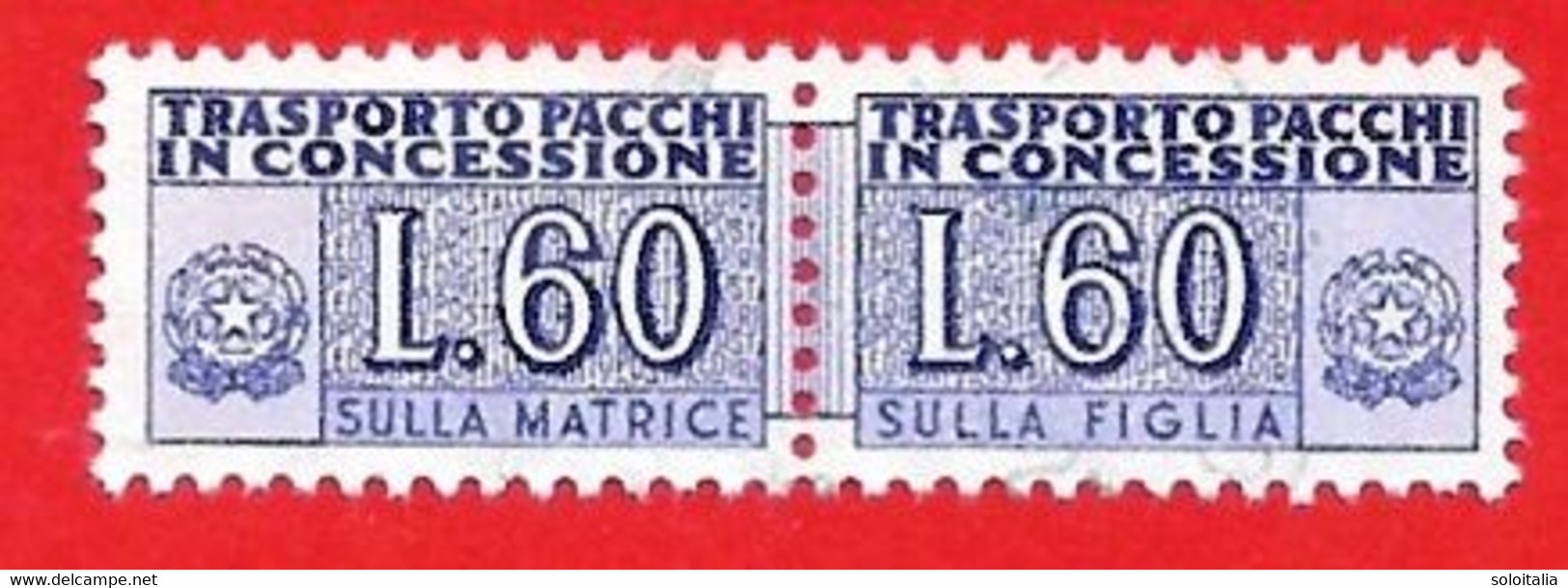 1946/81 (7/l) Pacchi In Concessione Filigrana Stelle Il Lire 60 - Usato - Colis-concession