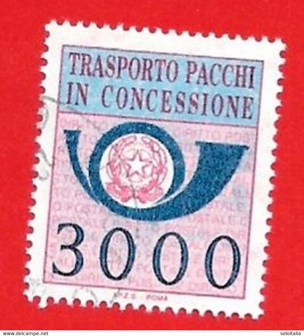 1984 (22) Pacchi In Concessione Filigrana Stelle IV Lire 3.000 - USATO - Colis-concession