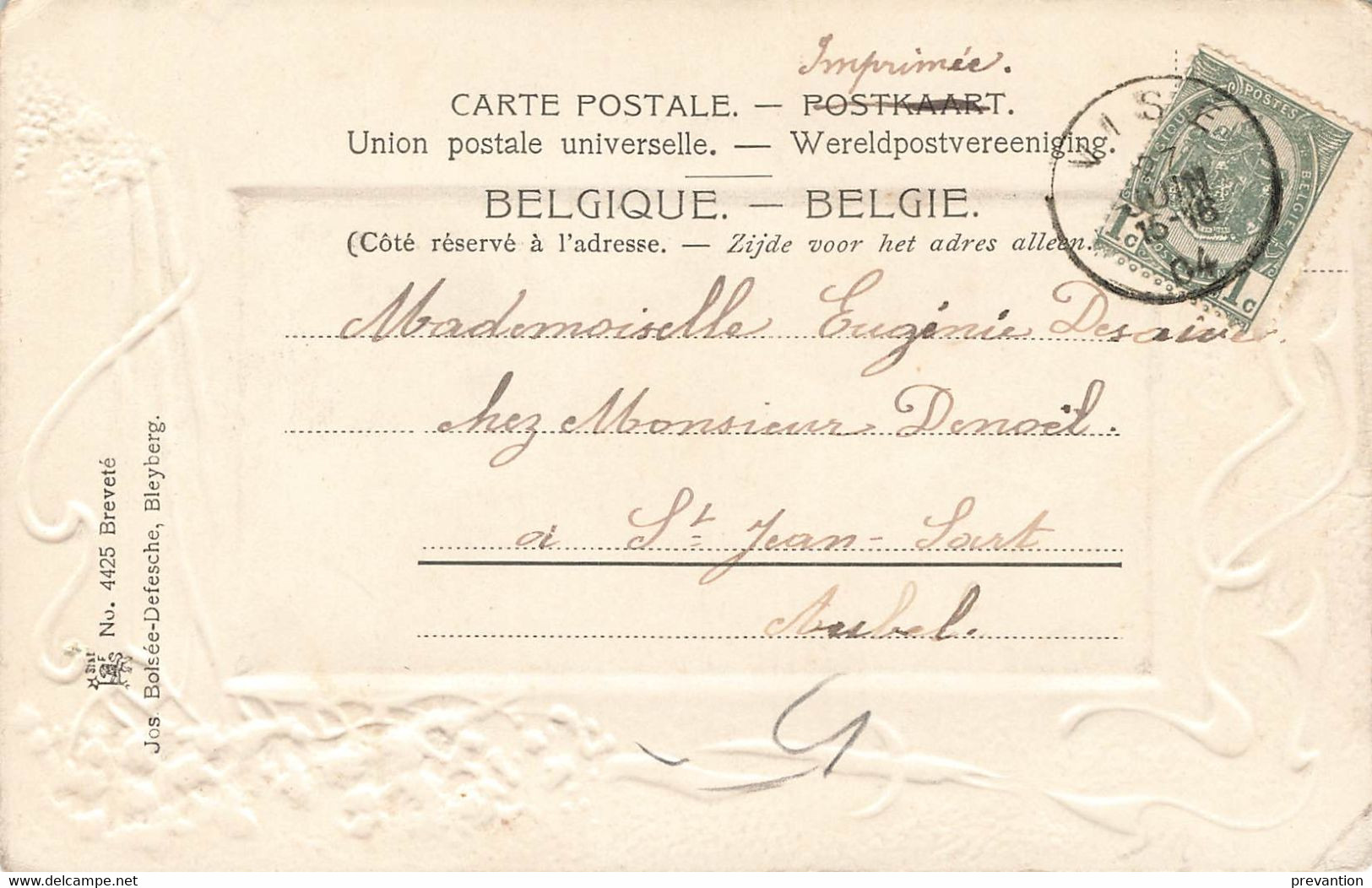 REMERSDAEL - Château D'Obsinnig - Carte Gauffrée Style Art Nouveau Et Circulé En 1904 - Voeren